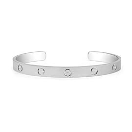 Cartier Open Love Bracelet Bangle 18K White Gold Size 19