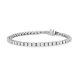 True Prong Set Round Cut Diamond Tennis Bracelet 14K White Gold