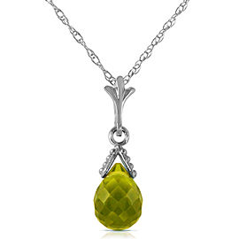 2.5 CTW 14K Solid White Gold Midst Of Memory Peridot Necklace