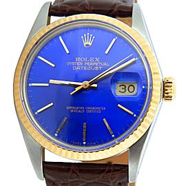 Mens Rolex Two-Tone Datejust Blue 16013