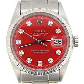 Mens Rolex Stainless Steel Datejust Red Diamond 1603