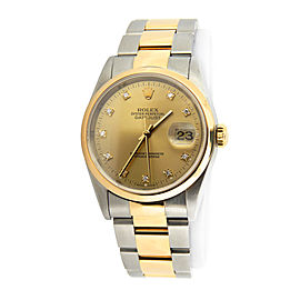 Mens Rolex Two-Tone Datejust Champagne Diamond 16203