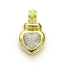 David Yurman Pave Diamond 18k Yellow Gold Heart Pendant