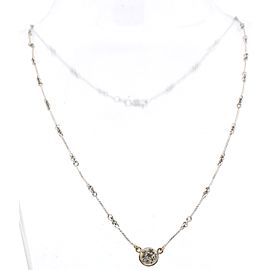 Fine Estate 14k White Gold Diamond Pendant 16" Necklace 4.5 Grams