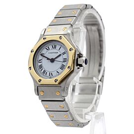 CARTIER Santos Steel and Gold Round Octagon 25mm Ladies Watch