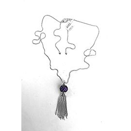 DAVID YURMAN ST. SILVER CABLE OSETRA BERRIES AMETHYST 12 mm NECKLACE