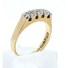 18k Yellow gold .20ct Diamond Ladies Ring Band Size 7