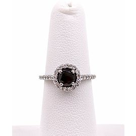 Black Diamond Halo Engagement Ring 1.32 TCW 14K White Gold
