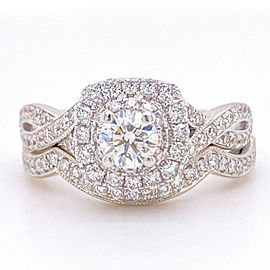 Neil Lane 1.08 tcw Twisted Band Round Diamond Engagement Ring with Diamond Band