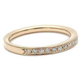 Authentic 4℃ Half Eternity Diamond Ring K18 Yellow Gold US5-5.5 EU50 Used F/S