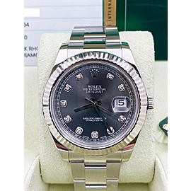 Rolex Datejust Rhodium Diamond Dial Stainless Steel Box Papers 2015
