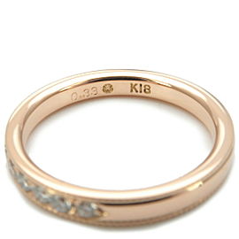Auth MONNICKENDAM Half Eternity Diamond Ring 0.33ct Rose Gold US5-5.5 Used F/S
