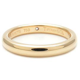 Auth Tiffany&Co. Stacking Band Ring 1P Diamond Yellow Gold US4.5 EU48 Used F/S