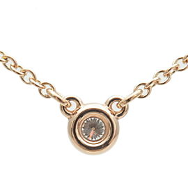 Authentic Tiffany&Co. By the Yard 1P Diamond Necklace 0.03ct Rose Gold Used F/S
