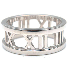Authentic Tiffany&Co. Atlas Open Ring K18 White Gold US4.5 HK9.5 EU48 Used F/S