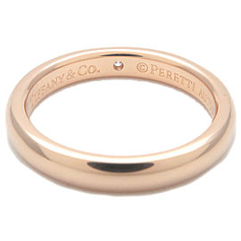 Authentic Tiffany&Co. Stacking Band Ring 1P Diamond Rose Gold US4-4.5 Used F/S