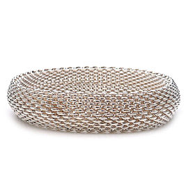 Authentic Tiffany&Co. Somerset Mesh Bangle Bracelet SV925 Silver Used F/S