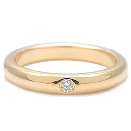 Authentic Tiffany&Co. Stacking Band Ring 1P Diamond Yellow Gold US4-4.5 Used F/S