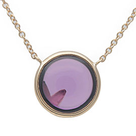 Authentic Tiffany&Co. Olive Leaf Amethyst Necklace K18YG Yellow Gold Used F/S