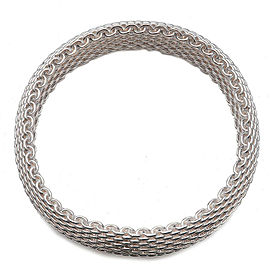 Authentic Tiffany&Co. Somerset Mesh Bangle Bracelet SV925 Silver Used F/S