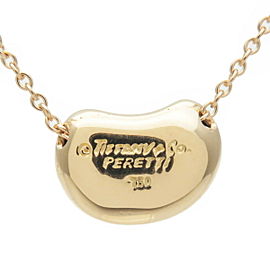 Authentic Tiffany&Co. Mini Bean Necklace Pendant K18 750YG Yellow Gold Used F/S
