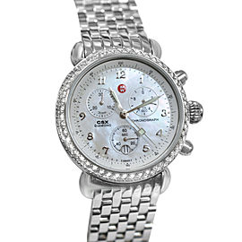 Michele CSX Diamond MW03C01 Ladies MOP Steel Chronograph Date 36MM Quartz Watch