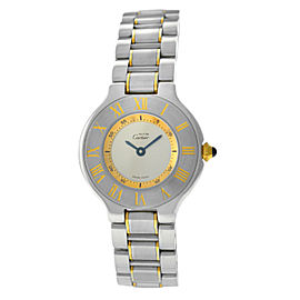 Cartier Must de Cartier 1340 Ladies Quartz 18K Gold Steel 28MM Watch