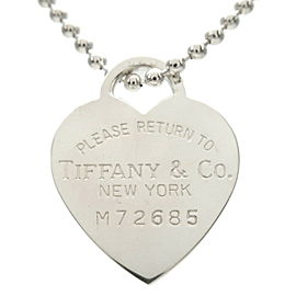 Authentic Tiffany&Co. Return to Tiffany Heart Tag Necklace Silver SV925 Used F/S