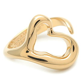 Authentic Tiffany&Co. Open Heart Ring Yellow Gold #11 US5.5-6 EU51.5 Used F/S