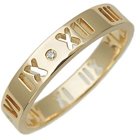Auth Tiffany&Co. Pierced Atlas 4P Diamond Ring K18 750YG US6.5 EU53 Used F/S