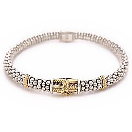 LAGOS Caviar Two - Tone Sterling Silver and 18kt YG Knot Bracelet