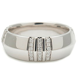 Authentic Tiffany&Co. Atlas X Closed Wide Diamond Ring 750WG