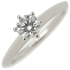 Authentic Tiffany&Co. Solitaire Diamond Ring 0.35ct Platinum US5.5-6 Used F/S