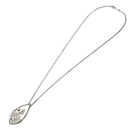Authentic MIKIMOTO Pearl Diamond Necklace White Gold Used F/S