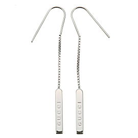 Authentic GUCCI Lariat Earrings Dangle Earrings White Gold Used F/S