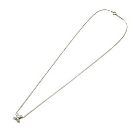 Authentic Tiffany&Co. Cross Diamond Necklace K18WG White Gold Used F/S