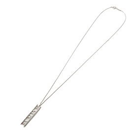 Authentic Tiffany&Co. Atlas Open Bar Necklace K18WG 750 White Gold Used F/S
