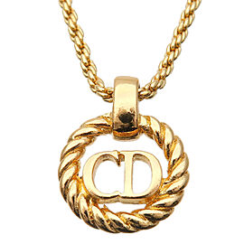 Authentic Christian Dior CD Logo Necklace Penadant