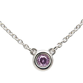 Auth Tiffany & Co. By the Yard 1P Pink Sapphire Necklace