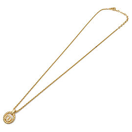 Authentic Christian Dior CD Logo Necklace Penadant Gold Used F/S