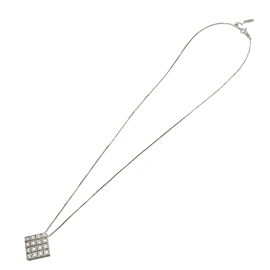 Authentic MIKIMOTO Square Diamond Necklace 0.47ct K18 White Gold Used F/S