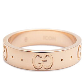 Authentic GUCCI Icon Ring K18PG 750PG Rose Gold #6 US3.5-4 HK7.5 EU46 Used F/S