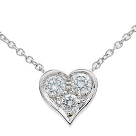 Tiffany & Co. Sentimental Heart 3P Diamond Necklace Platinum