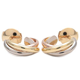 Auth Cartier Trinity Earrings K18 750 Yellow Gold Rose Gold White Gold
