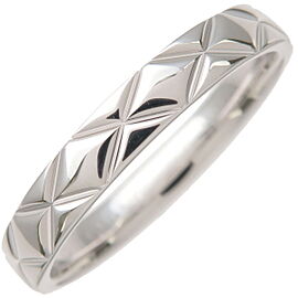 Authentic CHANEL Matelasse Ring Medium K18 750 White Gold