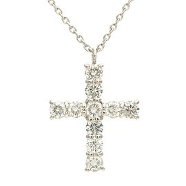 VENDOME AOYAMA Cross Diamond Necklace Platinum
