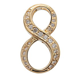 NOMBRE Number "8" Diamond Pendant Charm 0.19ct K18 Yellow Gold