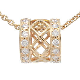 MIKIMOTO Diamond Necklace 0.28ct K18YG 750YG Yellow Gold