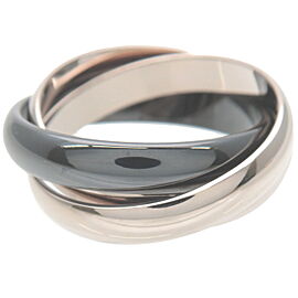Cartier Trinity Ring Black Ceramic K18 White Gold