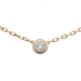 Cartier Diamant Legers 1P Diamond Necklace 0.09ct K18 YellowGold